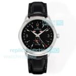 Swiss Clone Jaeger-LeCoultre Master Calendar Black Dial Ultra-Thin Men's Watch 
